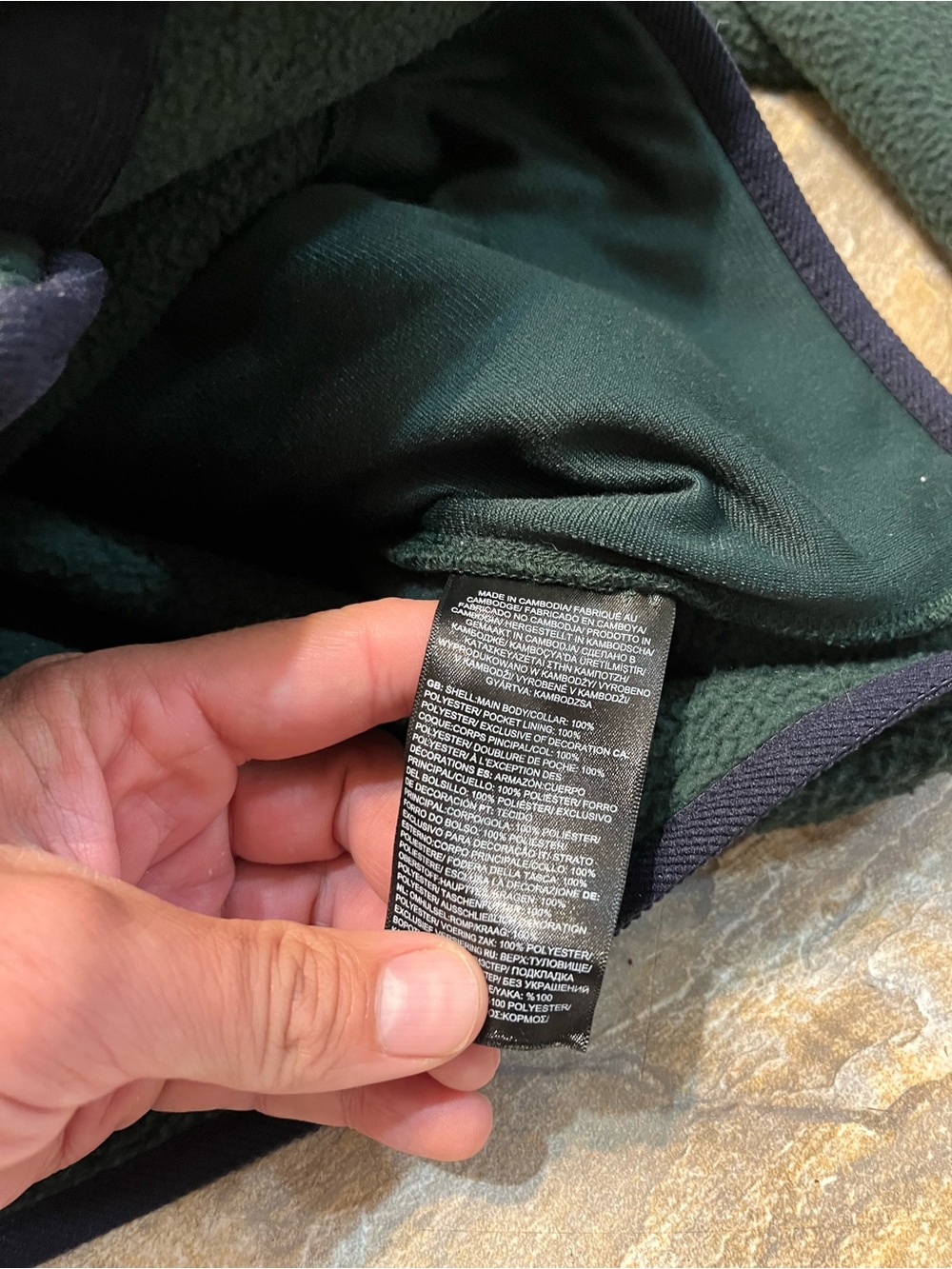 The North Face Sherpa Fleece Jacket Men’s Large Scarab Green Snap Button - Picture 4 of 7